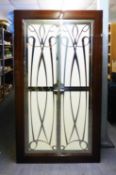 ART DECO STYLE LARGE COCKTAIL CABINET, IN HIGH GLOSS MAHOGANY WITH TWO PAIRS OF DOORS, WITH OVERLAID