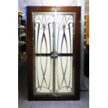 ART DECO STYLE LARGE COCKTAIL CABINET, IN HIGH GLOSS MAHOGANY WITH TWO PAIRS OF DOORS, WITH OVERLAID