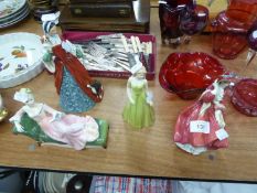 FOUR ROYAL DOULTON FIGURES, TO INCLUDE; TOP OF THE HILL, CAPRICORN, REPOSE AND ANN BOLEYN (4)