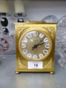 ESTYMA QUARTZ GILT METAL MANTEL CLOCK