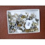 TWENTY FOUR PAIRS OF COSTUME EARRINGS, MAINLY CLIP OR SCREW TYPES AND A SINGLE GOLD COLOURED METAL