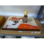 BOXED 1956 NORVIC ELECTRIC WARMING PAD AND A SMALL RETRO TABLE LAMP (2)