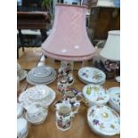 MASON’S IRONSTONE MANDALAY TABLE LAMP AND THREE JUGS [4]