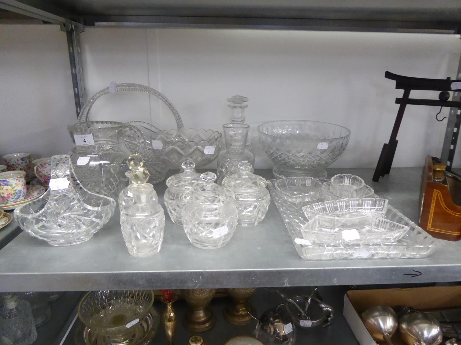 GOOD SELECTION OF LEAD CRYSTAL VASES, CAKE BASKETS, JARS AND COVERS ETC.....