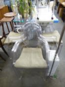 A SET OF SIX KARTELL LOUIS GHOST ARMCHAIRS, CRYSTAL CLEAR (6)