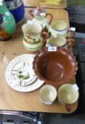 H & K TUNSTALL SIX PERSON COFFEE SET ON TRAY, PLUS ASSORTED TORQUAY WARE (24)