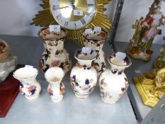 THREE PAIRS OF MASONS ‘MANDALAY’ PATTERN VASES, IN THREE SIZES (6)