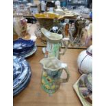 BURLINGTON WARE TOBY JUG LAMP BASE PLUS A RADLEY MOULDED JUG DECORATED WITH INN SCENES AND