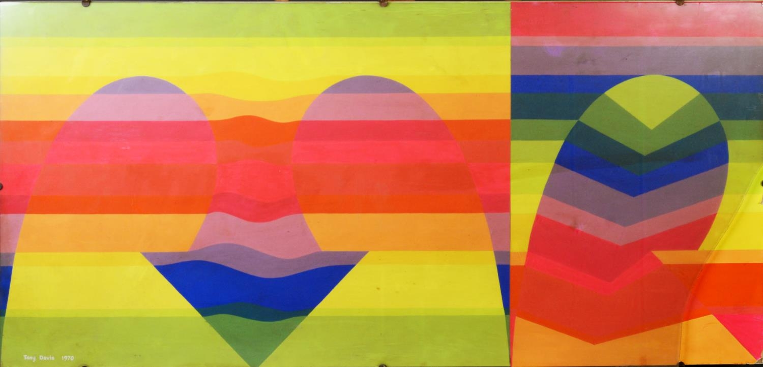 TONY DAVIS (TWENTIETH CENTURY) FOUR WORKS ACRYLIC ON PAPER ‘Acid II’, 1969 ‘Cube’, 1968 Reclining - Image 10 of 12