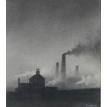 TREVOR GRIMSHAW (1947-2001) PENCIL DRAWING ‘House Near Factories’ Signed, titled in biro verso