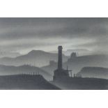 TREVOR GRIMSHAW (1947-2001) PENCIL DRAWING Industrial landscape with chimney in the foreground