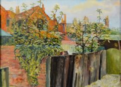 ALBERT B OGDEN (b. 1928) OIL ON BOARD ‘Back of Mount Pleasant’ Unsigned, titled in pen verso 11 ¼” x