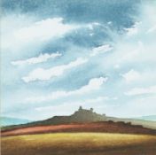 TREVOR GRIMSHAW (1947-2001) WATERCOLOUR ‘Rocks and Clouds’ Initialled, tilted and signed in biro