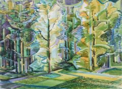 NORMAN JAQUES (1922-2014) WATERCOLOUR ‘Entrance to Wood’ Signed and dated (19)91, titled to label