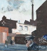 ROGER HAMPSON (1925 - 1996) OIL PAINTING ON BOARD Marshall Street, Denton Signed lower right, titled