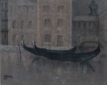 DERRICK JENNINGS (1929-2015) PASTEL Gondolas Signed and dated 1978 10 ¾” x 13” (27.3cm x 33cm)