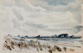 ALLEN FREER (b.1926) TWO WATERCOLOURS ‘Dorset’ 8 ¼” x 12 ½” (21cm x 31.8cm) ‘Fen Landscape near
