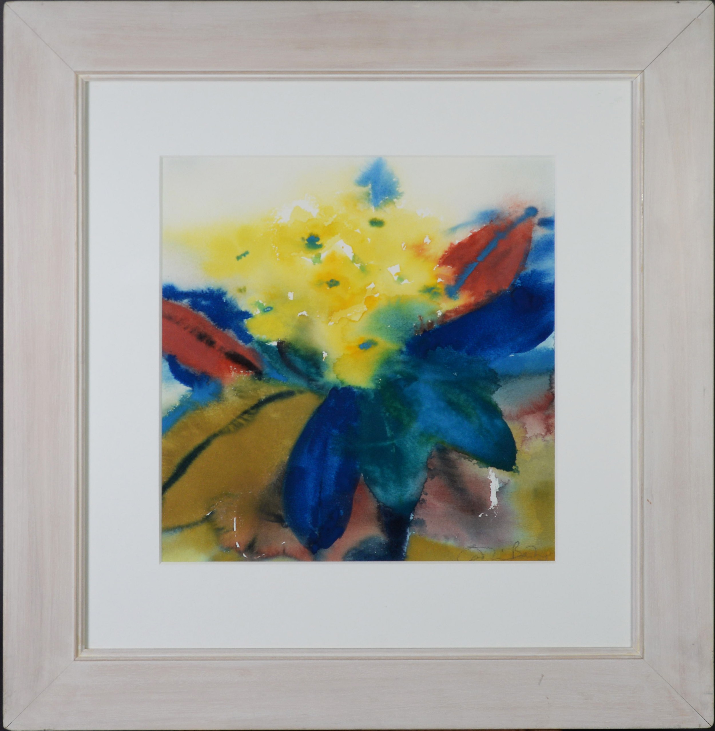 CAROLINE BAILEY (b.1953) WATERCOLOUR ‘Yellow Primula’ Signed, titled to ‘The Gallery’ Manchester, - Image 2 of 2