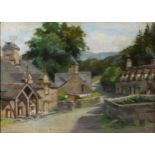 HARRY RUTHERFORD (1903-1985) PASTEL ‘Village Scene’ Signed, titled and signed verso 12 ½” x 17 ¼” (