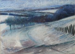 PAT BELLOTTI (1931-2017) PASTEL ‘Snow Bound’ Signed, titled to label verso 12 ¾” x 17 ¼” (32.3cm x