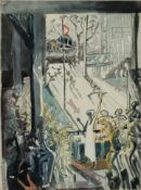 MAY BROADHURST (Poynton Artist active 1930 - 1950; member of the Manchester Academy) PEN AND WASH