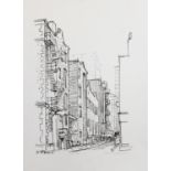 NORMAN JAQUES (1922-2014) TWO SIGNED AND TITLED PRINTS OF PENCIL SKETCHES ‘Manchester’, (19)76 Paper