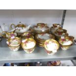 ‘ROYAL CHELSEA’ CHINA ‘GOLDEN ROSE’ PATTERN TEA-FOR-TWO TEA SERVICE OF 8 PIECES, VIZ A TEAPOT,