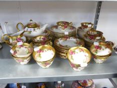 ‘ROYAL CHELSEA’ CHINA ‘GOLDEN ROSE’ PATTERN TEA-FOR-TWO TEA SERVICE OF 8 PIECES, VIZ A TEAPOT,