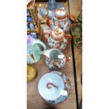 JAPANESE KUTANI PORCELAIN PART TEA SERVICE, 11 PIECES (SOME DAMAGE)