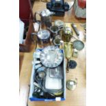 ELECTROPLATED TEA SERVICE VIZ COFFEE POT, SUGAR BASIN AND MILK JUG AND OTHER ELECTROPLATE ITEMS TO