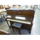 JB CRAMER & CO., LIVERPOOL, MAHOGANY POST-WAR UPRIGHT PIANOFORTE, IRON FRAMED AND OVERSTRUNG, (