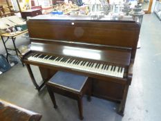 JB CRAMER & CO., LIVERPOOL, MAHOGANY POST-WAR UPRIGHT PIANOFORTE, IRON FRAMED AND OVERSTRUNG, (