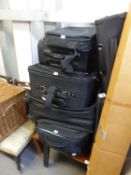 TWO ANTLER SUITCASES, 4 OTHER SIMILAR SUITCASES AND A COMPAQ LAPTOP BAG (7)