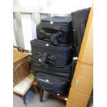 TWO ANTLER SUITCASES, 4 OTHER SIMILAR SUITCASES AND A COMPAQ LAPTOP BAG (7)