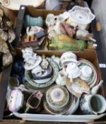 QUANTITY OF CERAMICS AND POTTERY VARIOUS TO INCLUDE; BLUE AND WHITE PLATTER, IRONSTONE IMARI PATTERN