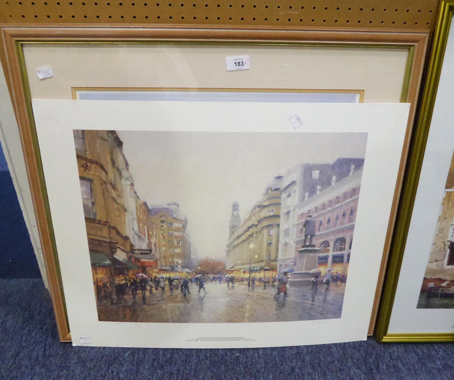 A BOB RICHARDSON, LIMITED EDITION SIGNED COLOUR PRINT 'ALBERT SQUARE' MANCHESTER FRAMED AND GLAZED - Image 2 of 2