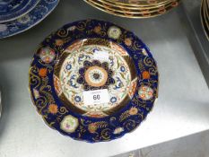 19TH CENTURY MASONS IRONSTONE CHINA DESSERT PLATE, DECORATED IN IMARI PALETTE, 7 ½” DIAMETER (1)