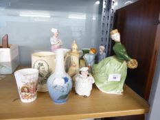 MIXED LOT OF CERAMICS, including: ROYAL DOULTON FIGURE, ‘GRACE’ HN2318, ROYAL COPENHAGEN SMALL VASE,