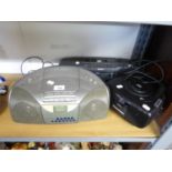 SONY TWO-WAY STEREO PORTABLE RADIO/DOUBLE CASSETTE TAPE PLAYER; LOWRY PORTABLE CD PLAYER AND SONY