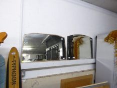 A RECTANGULAR BEVELLED EDGE FRAMELESS WALL MIRROR x 2