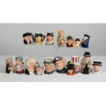 ROYAL DOULTON (BURSLEM) SMALL SIZE CHARACTER JUG 'WINSTON CHURCHILL' and ELEVEN OTHER ROYAL