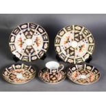 SIX PIECES OF ROYAL CROWN DERBY 2451 PATTERN IMARI CHINA TEA AND COFFEE WARES, comprising: COFFEE