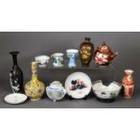 COLLECTION OF MAINLY DAMAGED ORIENTAL ITEMS, including porcelain vases, plates, and tea pot; also