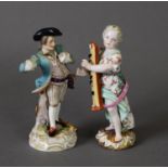 19TH CENTURY MEISSEN FIGURE GROUP AS A YOUNG GIRL WITH DULCIAN, plus another believed to be