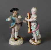 19TH CENTURY MEISSEN FIGURE GROUP AS A YOUNG GIRL WITH DULCIAN, plus another believed to be