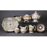 A WORCESTER BISHOP OF DURHAM PART TEA SERVICE, together with an early 19th century part tea
