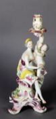 MID-18TH CENTURY RARE LONGTON HALL ALLEGORICAL CANDLESTICK REPRESENTING SUMMER, c.1760, modelled