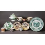 A SMALL GROUP OF COPELAND SPODE AND OTHER, 19th century and later, tea and dinner wares, including