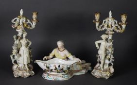 LARGE EARLY 19TH CENTURY DERBY CACHEPOT, as a recumbent lady in classical drapes peering into a