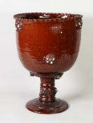 PROBABLY STAFFORDSHIRE, IMPRESSIVE NINETEENTH CENTURY EARTHENWARE POTTERY TWO PART PEDESTAL BOWL, of